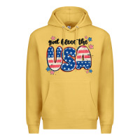 Antique Gold god bless america Premium Hoodie - MaliasSmallBusiness