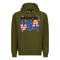 Army Green god bless america Premium Hoodie - MaliasSmallBusiness