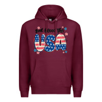Burgundy god bless america Premium Hoodie - MaliasSmallBusiness