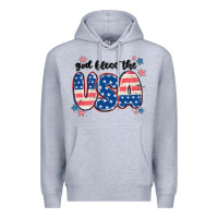 Heather Grey god bless america Premium Hoodie - MaliasSmallBusiness