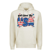 Oatmeal Heather god bless america Premium Hoodie - MaliasSmallBusiness