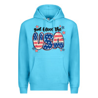 Ocean Blue god bless america Premium Hoodie - MaliasSmallBusiness