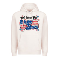 Pale Pink god bless america Premium Hoodie - MaliasSmallBusiness