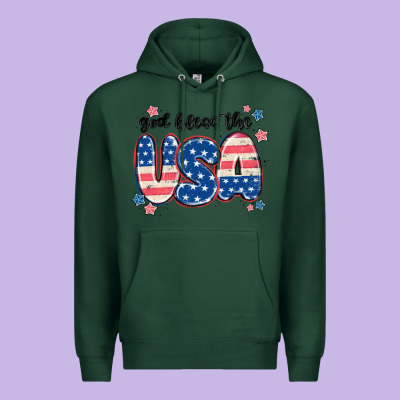 God Bless America Premium Hoodie Designed By Maliassmallbusiness