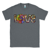 Charcoal Heather tie dye sunflower love Classic Tee - RanaPortraitStore