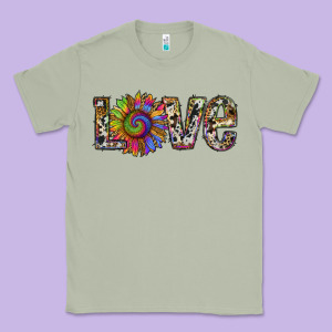 Tie Dye Sunflower Love Classic Tee Designed By Ranaportraitstore