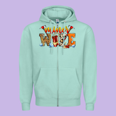 Miner Wife Zipper Hoodie Designed By Zillion Design Studio