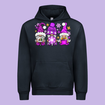Purple Winter Gnomies Urban Hoodie Designed By Nancycooperartshop
