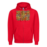 Red leopard background Zipper Hoodie - Zillion Design Studio