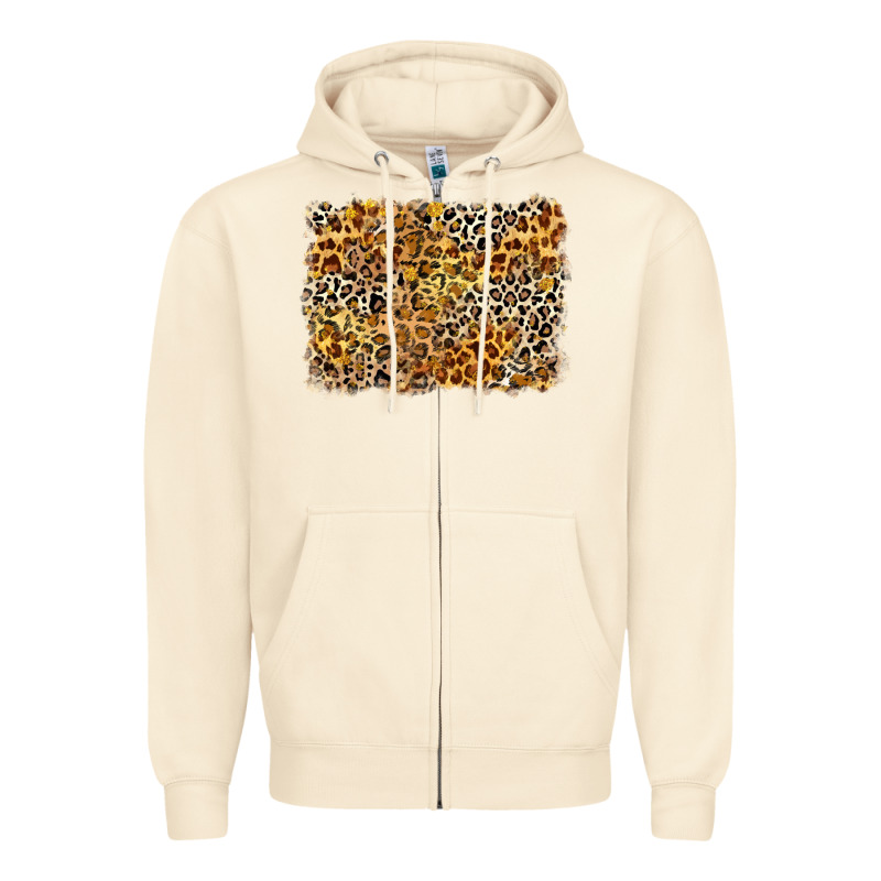 Leopard Background Zipper Hoodie by Zillion Design Studio | Teevron