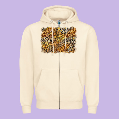 Leopard Background Zipper Hoodie Designed By Zillion Design Studio