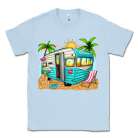 Dusty Blue summer caravan Classic Tee - texasbilliewilder