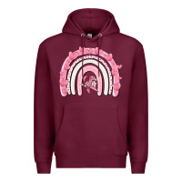 Burgundy breast cancer  rainbow Premium Hoodie - MaliasSmallBusiness