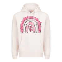 Pale Pink breast cancer  rainbow Premium Hoodie - MaliasSmallBusiness