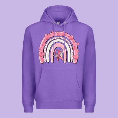 Breast Cancer  Rainbow Premium Hoodie Designed By Maliassmallbusiness