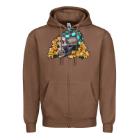 Chestnut skull with sunflowers Zipper Hoodie - RanaPortraitStore
