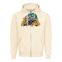 Sandshell skull with sunflowers Zipper Hoodie - RanaPortraitStore