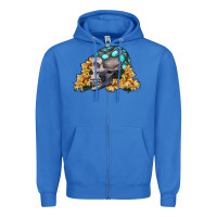 True Royal skull with sunflowers Zipper Hoodie - RanaPortraitStore