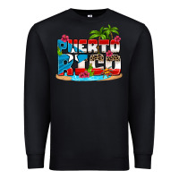 Black puerto rico and flowers with frog Premium Sweatshirt - AdoDesignShop
