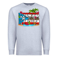 Heather Grey puerto rico and flowers with frog Premium Sweatshirt - AdoDesignShop