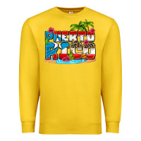 Puerto Rico And Flowers With Frog Premium Sweatshirt | Teevron