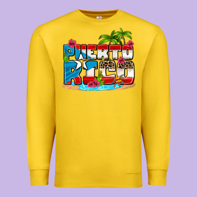 Puerto Rico And Flowers With Frog Premium Sweatshirt Designed By Adodesignshop