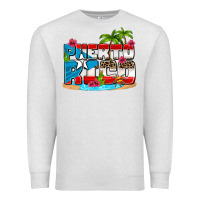 Oatmeal Heather puerto rico and flowers with frog Premium Sweatshirt - AdoDesignShop