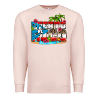 Pale Pink puerto rico and flowers with frog Premium Sweatshirt - AdoDesignShop