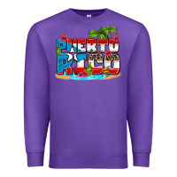 Purple puerto rico and flowers with frog Premium Sweatshirt - AdoDesignShop
