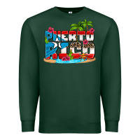 Sports Green puerto rico and flowers with frog Premium Sweatshirt - AdoDesignShop
