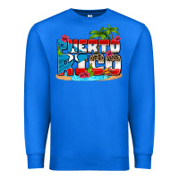 True Royal puerto rico and flowers with frog Premium Sweatshirt - AdoDesignShop