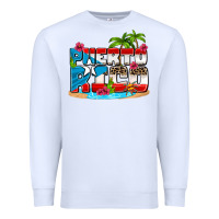 White puerto rico and flowers with frog Premium Sweatshirt - AdoDesignShop