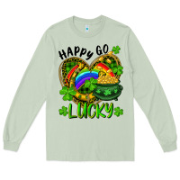Matcha Happy Go Lucky Pot Of Gold And Rainbow Heart Long Sleeve Tee - RanaPortraitStore