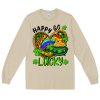Mushroom Happy Go Lucky Pot Of Gold And Rainbow Heart Long Sleeve Tee - RanaPortraitStore