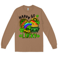 Toasted Coconut Happy Go Lucky Pot Of Gold And Rainbow Heart Long Sleeve Tee - RanaPortraitStore