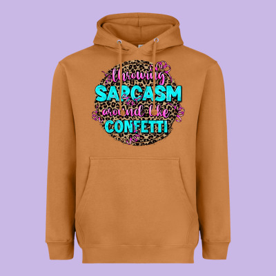 Throwing Sarcasm Around Like Confetti Heavyweight Hoodie Designed By Adodesignshop