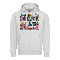 Dove Grey kinda boujee kinda broke Zipper Hoodie - Zillion Design Studio
