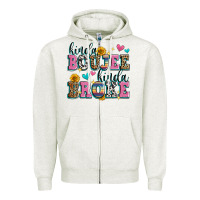 Oatmeal Heather kinda boujee kinda broke Zipper Hoodie - Zillion Design Studio