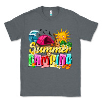 Charcoal Heather summer camping Classic Tee - texasbilliewilder