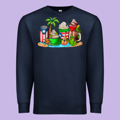 Puerto Rico Coffee Cups Premium Sweatshirt Designed By Adodesignshop