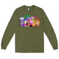 Army Green hippie coffee cups Long Sleeve Tee - Zillion Design Studio