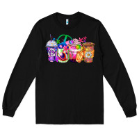 Black hippie coffee cups Long Sleeve Tee - Zillion Design Studio