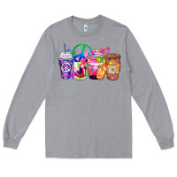 Heather Grey hippie coffee cups Long Sleeve Tee - Zillion Design Studio