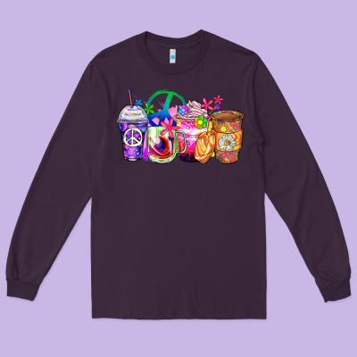 Hippie Coffee Cups Long Sleeve Tee Designed By Zillion Design Studio