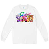 White hippie coffee cups Long Sleeve Tee - Zillion Design Studio