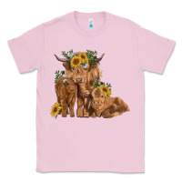 Bubblegum Pink highland cow family Classic Tee - RanaPortraitStore