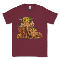 Burgundy highland cow family Classic Tee - RanaPortraitStore