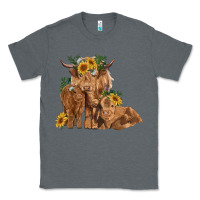 Charcoal Heather highland cow family Classic Tee - RanaPortraitStore