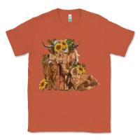 Copper highland cow family Classic Tee - RanaPortraitStore