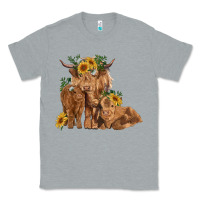 Heather Grey highland cow family Classic Tee - RanaPortraitStore